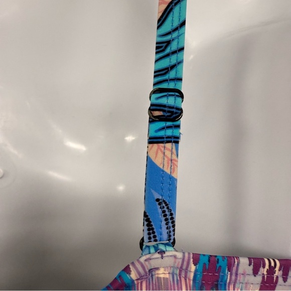 Swimsuits For All Swimsuit Swim Dress  16 C/D Cup 1-Piece Leaf Print Blue *flaw - Picture 8 of 10